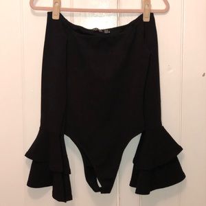 NASTY GAL Bodysuit w/ Ruffled Sleeves